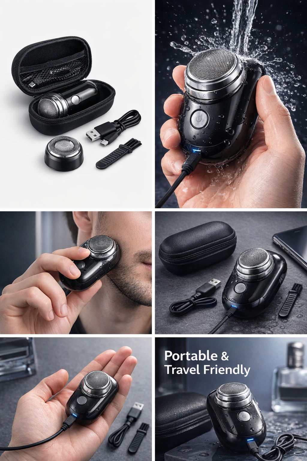 Mini Portable Electric Shaver – Waterproof, Rechargeable & Travel Friendly